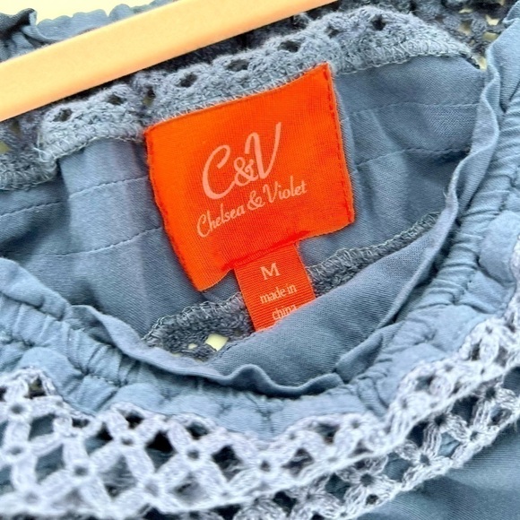 Chelsea & Violet 100% Rayon Navy Short Romper size M - Picture 10 of 12